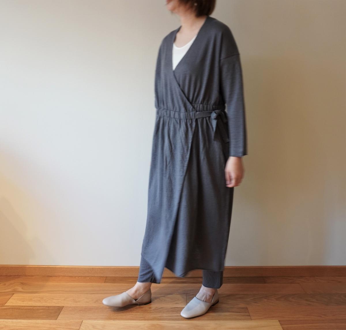 【美品】evamevaコットンシルク/カシュクールワンピース evam eva コットンシルクカシュクールワンピース 1