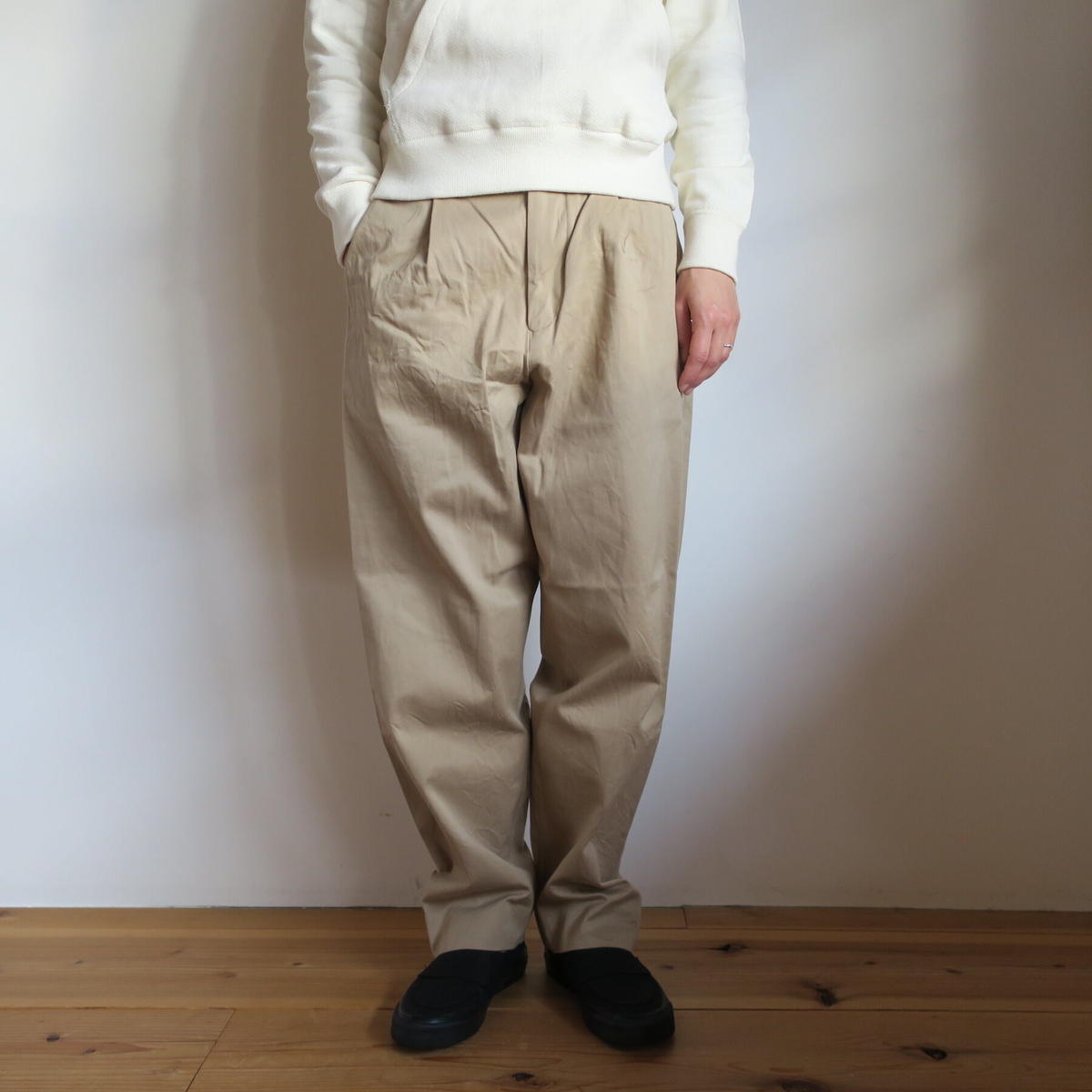 YAECA WOMEN CHINO CLOTH PANTS TACK TAPERED ３colors