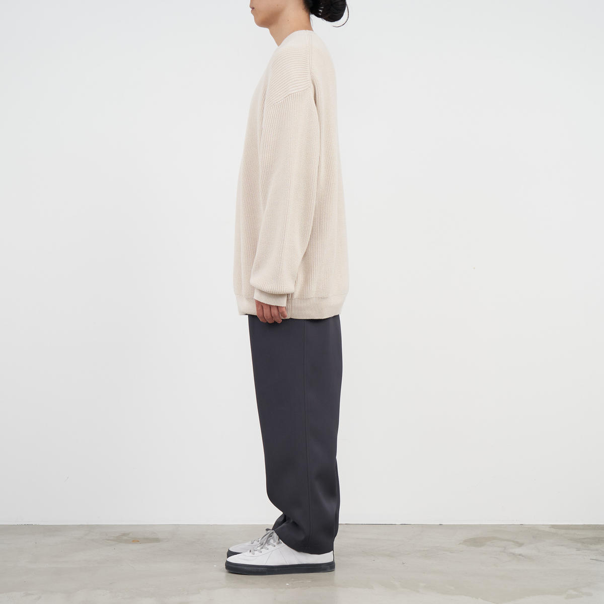 Graphpaper Suvin Loose Rib CrewNeck Knit | futureofcentrecourt.com