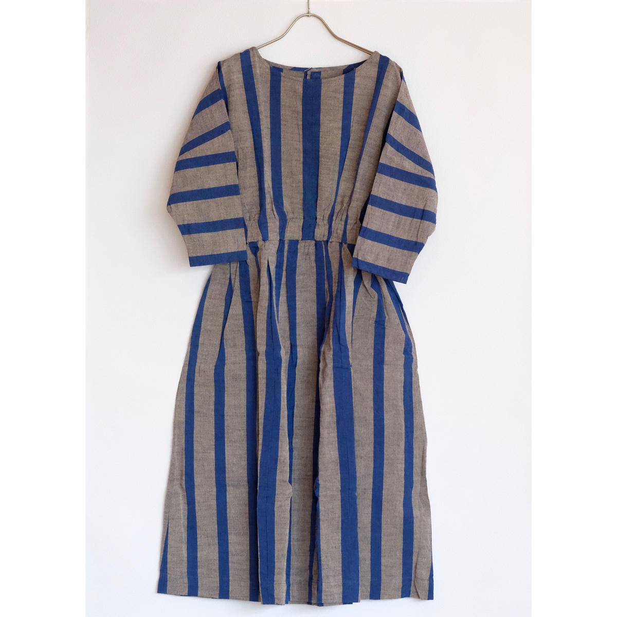 ヤンマ産業　会津木綿　Xラインワンピース　 レギュラー丈 会津木綿Xラインワンピース (ロング丈をさらに＋10cm丈) YAMMA