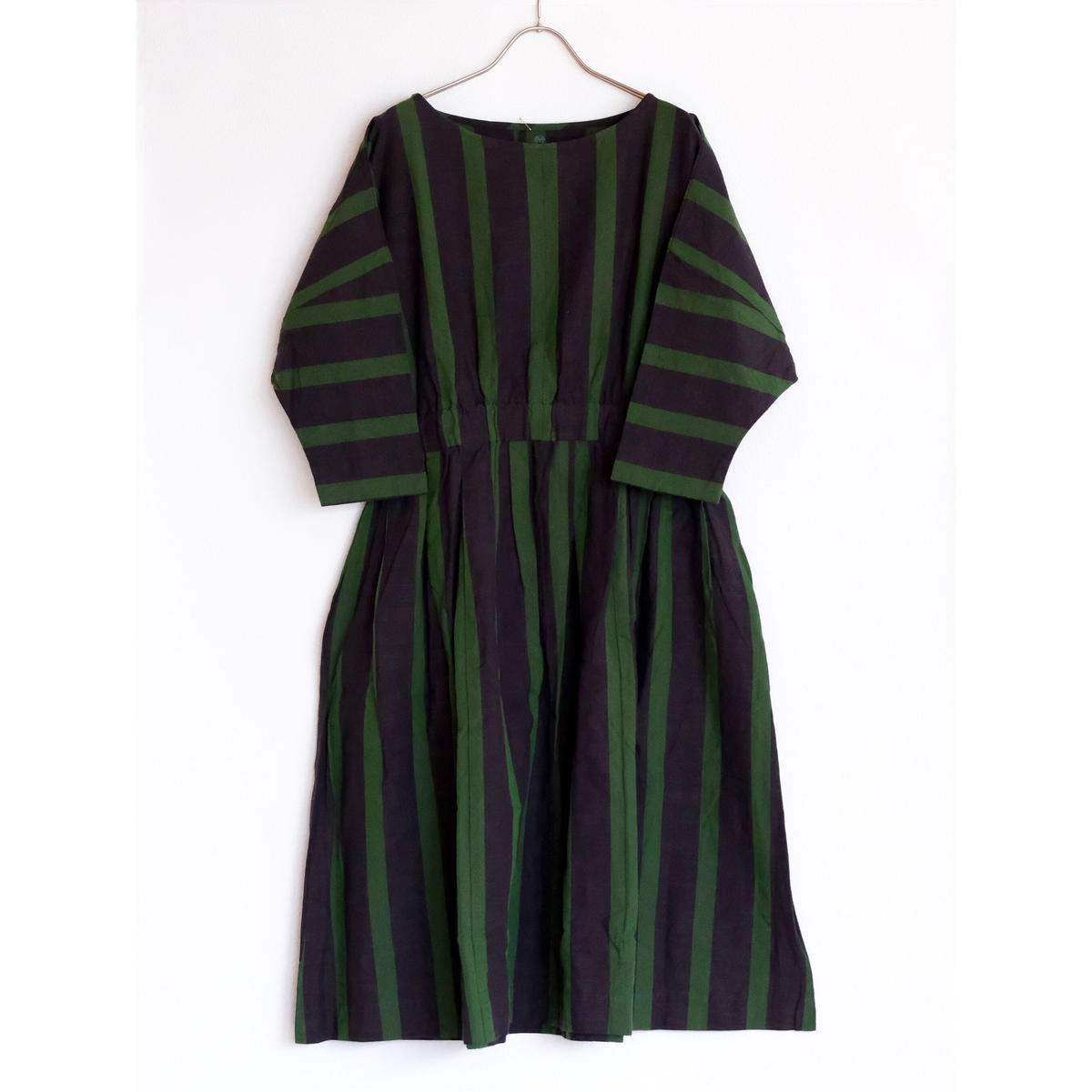 新品未使用 会津木綿紐で絞るワンピース ヤンマ産業 会津木綿 ヤンマ