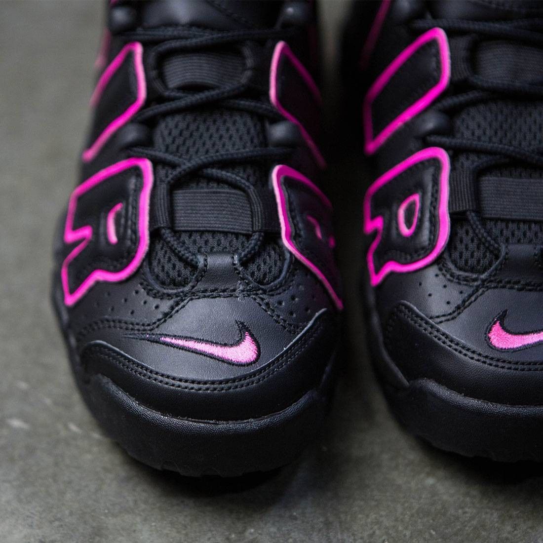 nike uptempo pink and black
