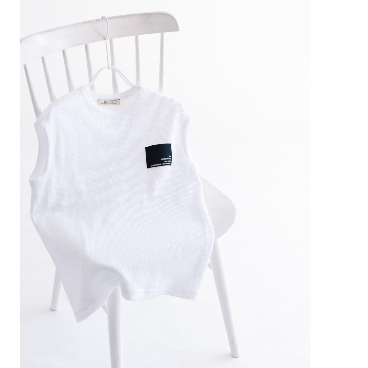 コットンワッフル ノースリtops 12 946 Blanc Basque ブランバスク