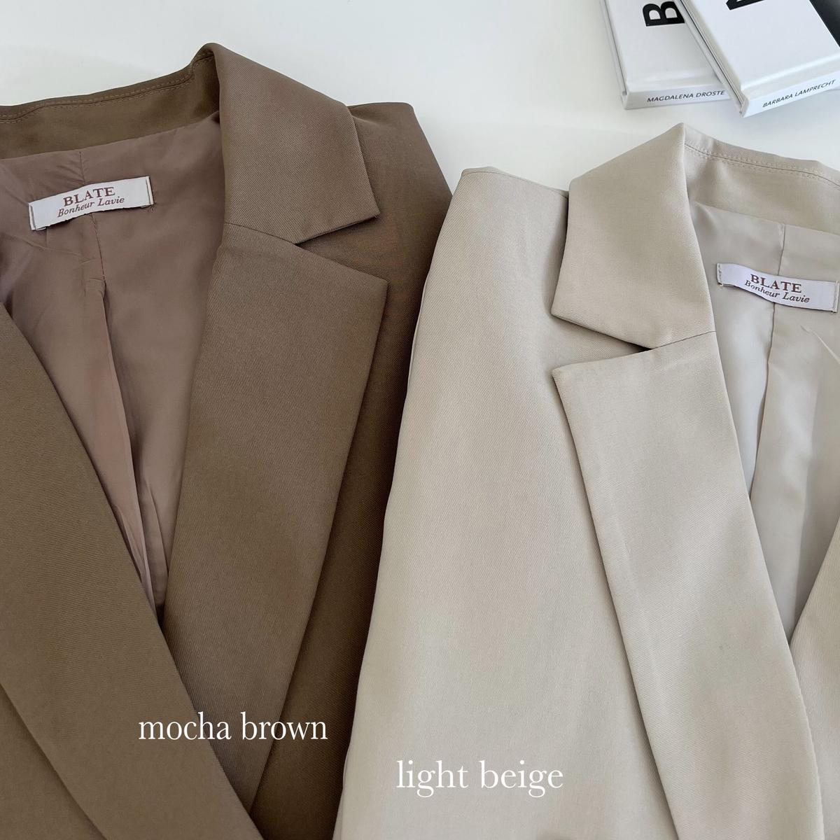 超人気新品 blate シンプルジャケットセットアップ ライトベージュ tdh