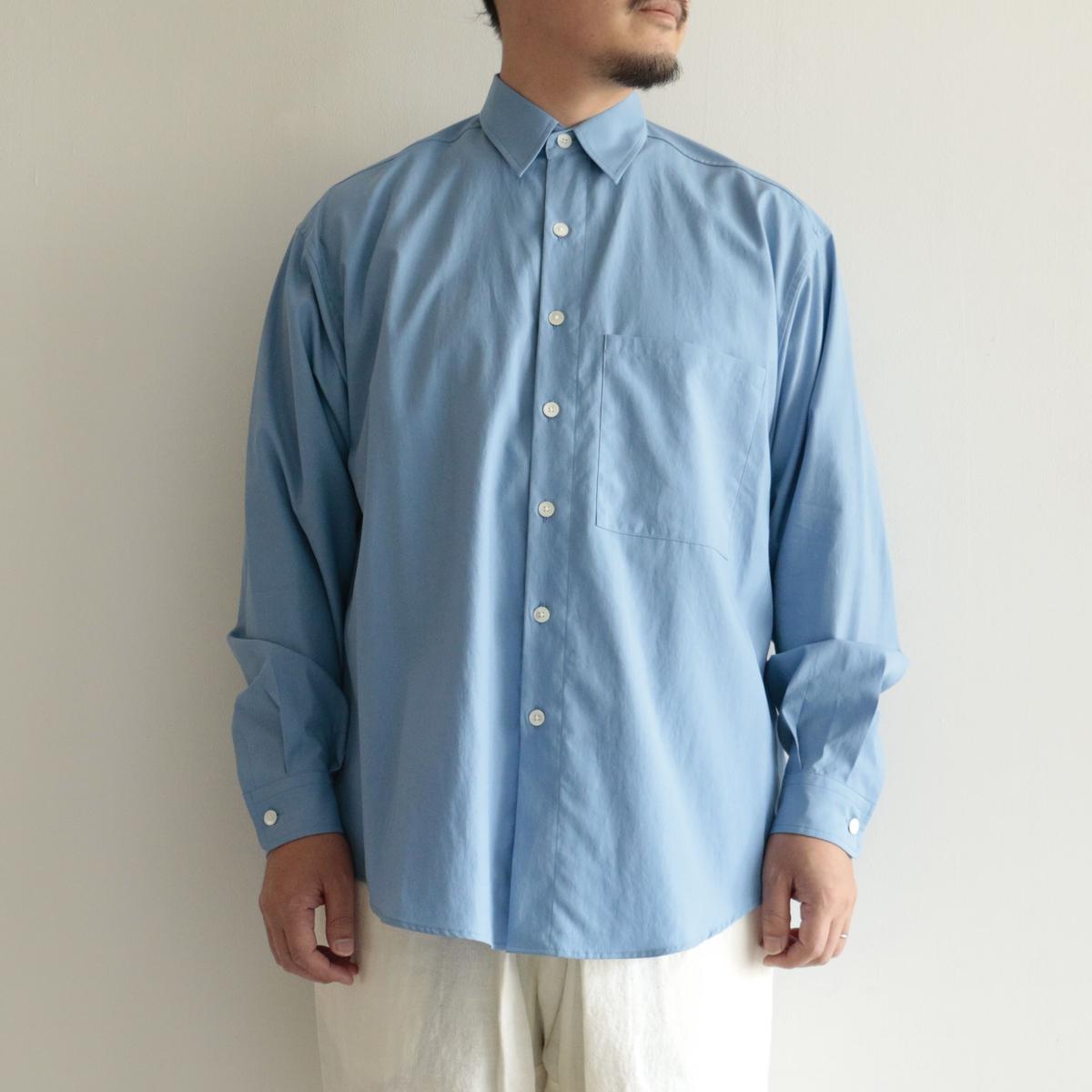 AURALEE / WASHED FINX TWILL BIG SHIRT(Men's/BLU AURALEE / WASHED FINX TWILL BIG SHIRT(Men's/BLU