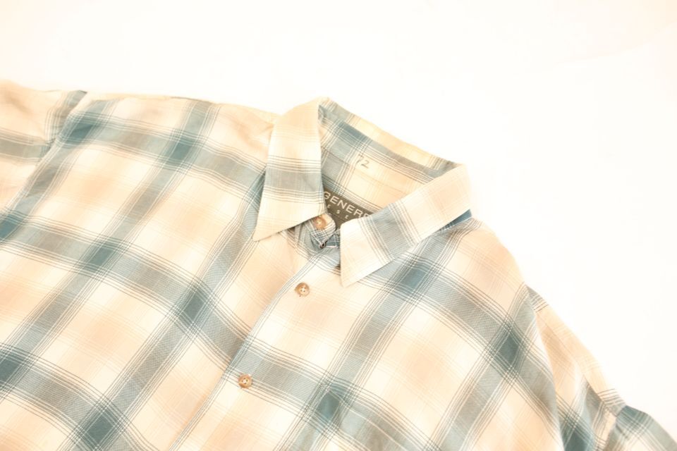 90s オンブレチェック 半袖シャツ Ombre Check S/S Shirt | Blue