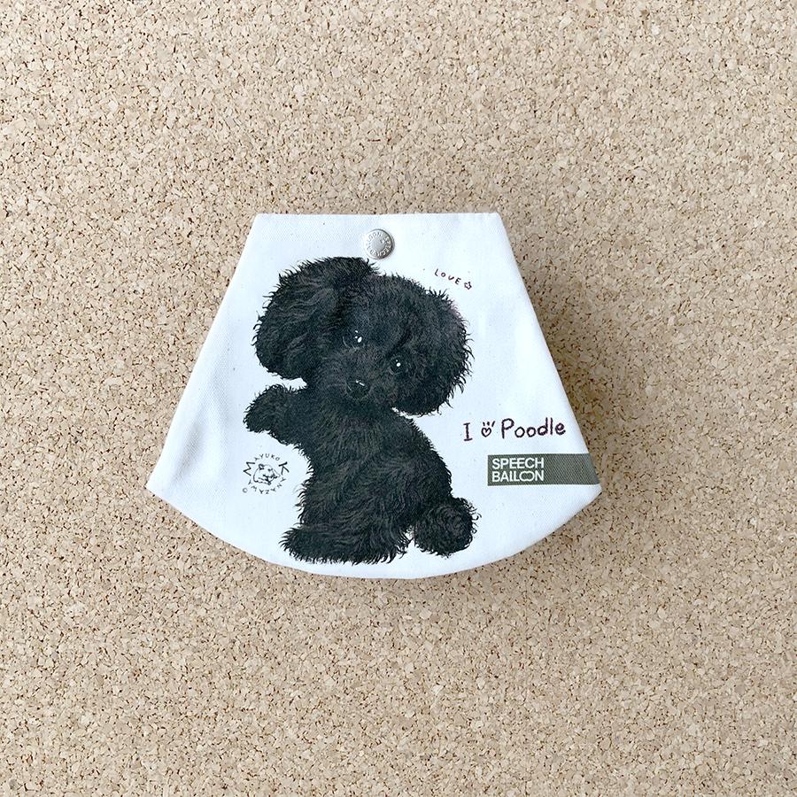 ブラック 黒 トイプードル イラスト マスクケース 品番 Km Love 出し入れ簡単 裏地