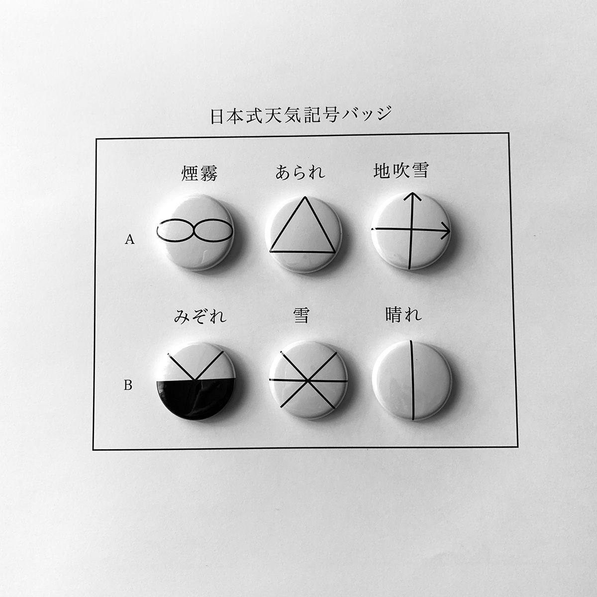 前田 麦 日本式天気記号バッジ 3コセット 2 Type はちみせ