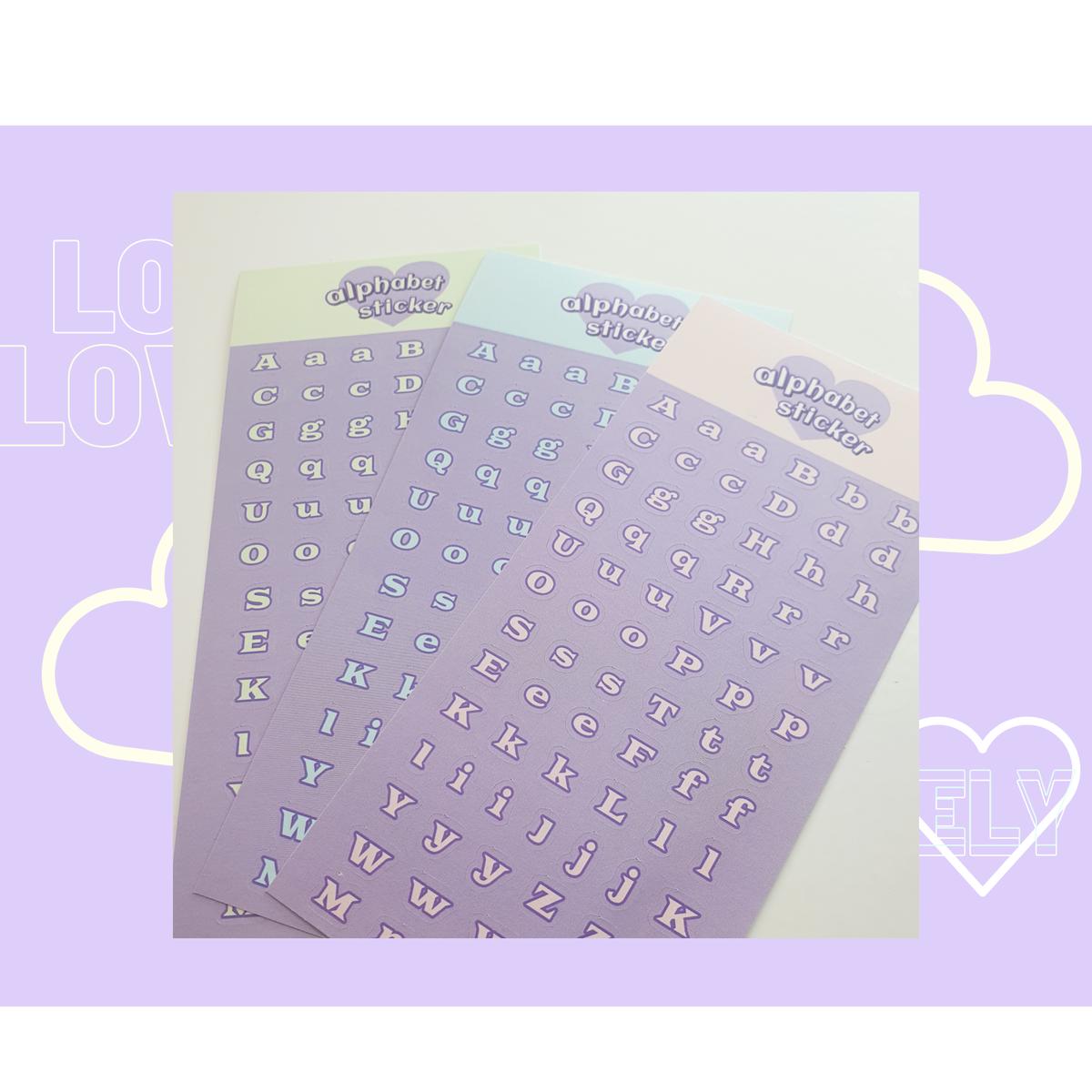 Purple Love アルファベットシール 選べる1枚 ﾟ Borami Store
