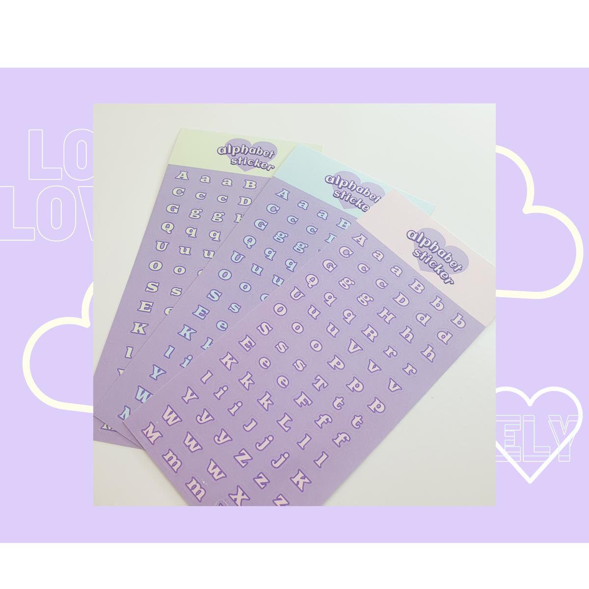 Purple Love アルファベットシール 選べる1枚 ﾟ Borami Store