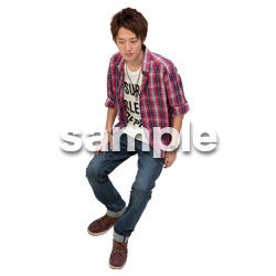 Cutout People 鳥瞰 座る男性 Ff 436 No N No 建築cg 3d