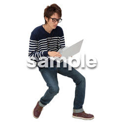 Cutout People 鳥瞰 座る男性 Ff 422 No N No 建築cg 3d