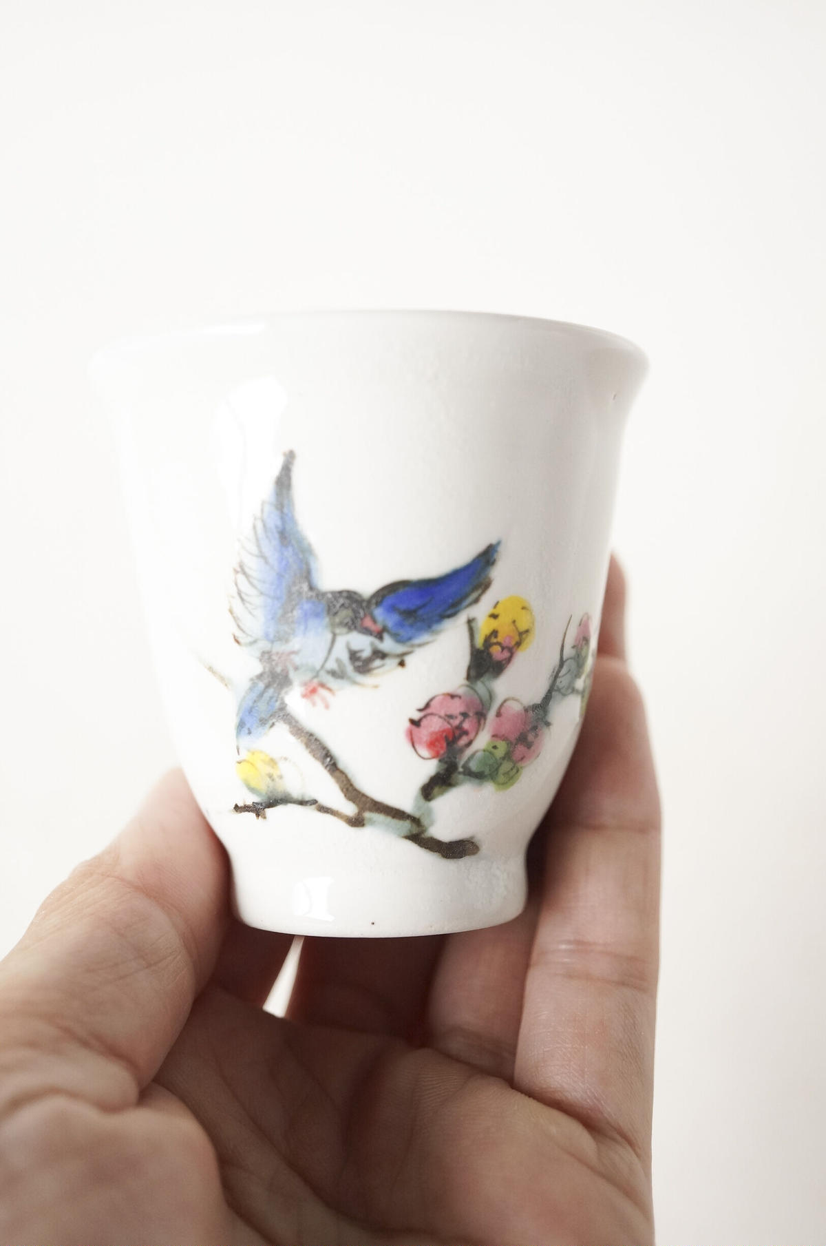 松本郁美 灰釉色絵掻き落とし茶器 ぶどうのたね