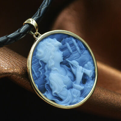 10%OFF】 メノウカメオ「花に囲まれた女性」50mm×40mm ルース その他