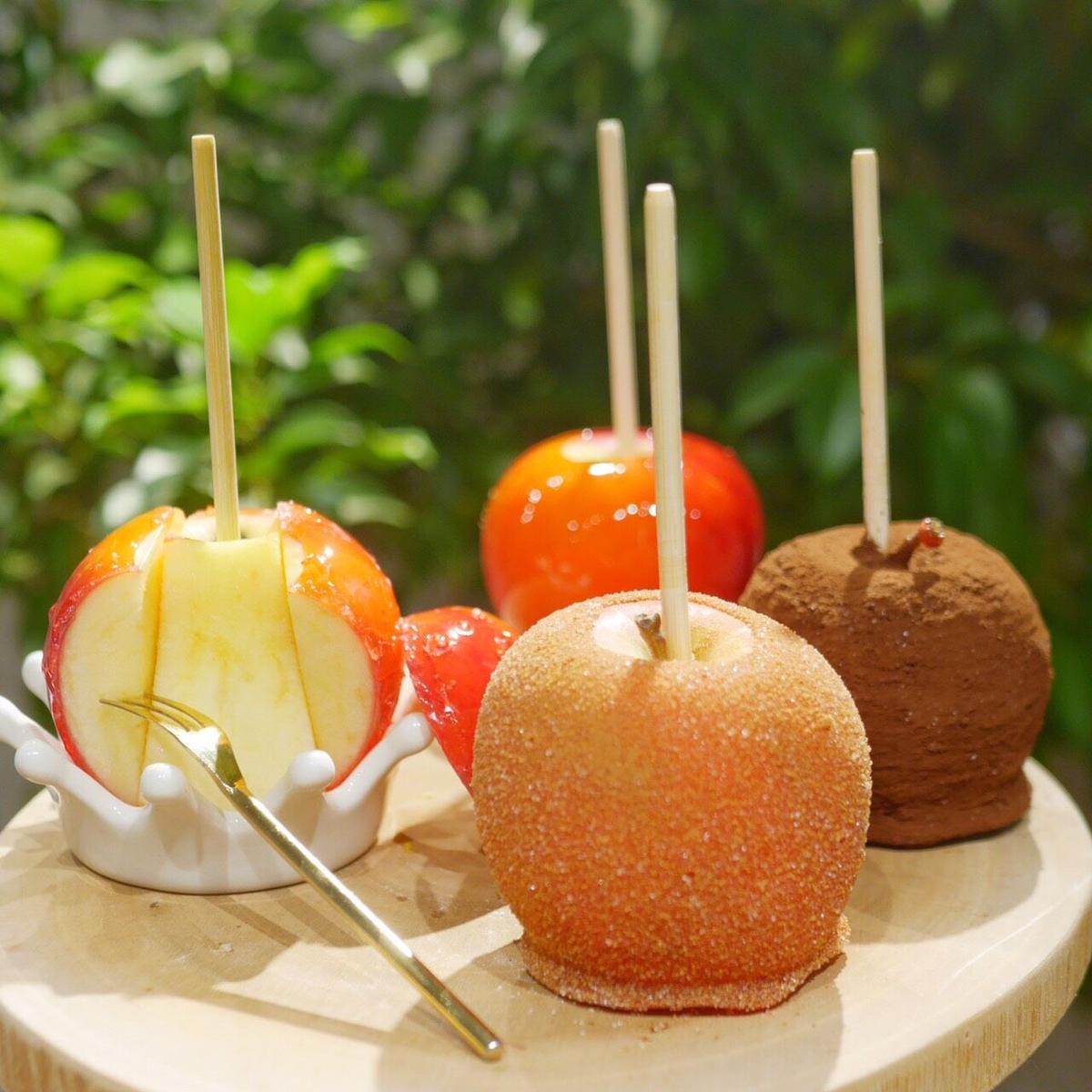 青森県産 有袋ふじりんご飴aセット Candy Apple りんご飴専門店カフェ