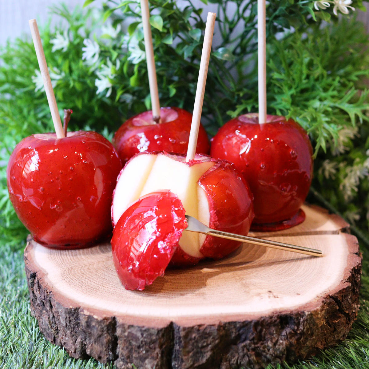 江刺 りんご飴b プレーン４ Candy Apple りんご飴専門店カフェ
