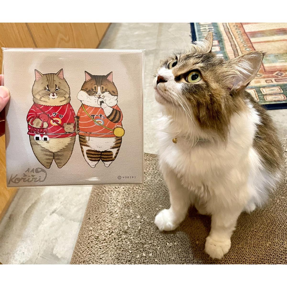 直筆ペルシャネコ画　作者サイン入り　貴重な肉筆画です！ 藤田嗣治【猫と少女】 肉筆/表裏サイン・鑑定書有り/鉛筆/水彩