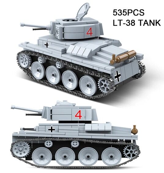 レゴ互換 戦車 LT-38 ミニフィグ ドイツ軍 ライトタンク 軍用車両 第二