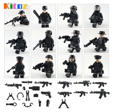 レゴ互換 特殊部隊 重装備 ミニフィグ 兵士 機関銃 武器 銃 ミリタリー ヘルメット R