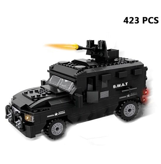 レゴ特殊部隊 車両 Swat スワットセット レゴ互換 装甲車 軍用車 重装備 盾 シールド