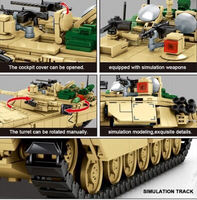 レゴ互換 M1a2 エイブラムス 主力戦車 アメリカ軍 ミリタリー ブロックセット Lego