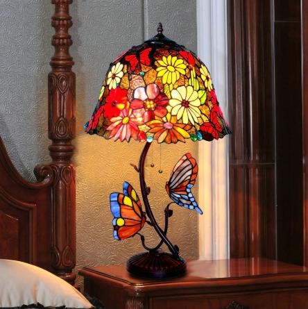 ティファニー工房ステンドグラス　ランプスタンドはなみずき ステンドグラスランプ ハナミズキ ステンドグラスランプ スタンド