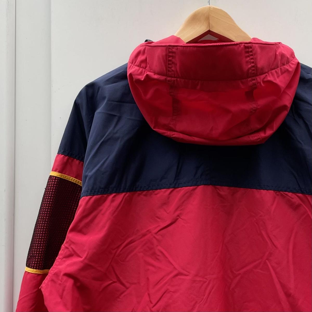 良好 Columbia コロンビア ナイロンジャケット サイズm オレンジ ベージュ メンズ アウター プルオーバー フード ハーフジップ 最大65 Offクーポン