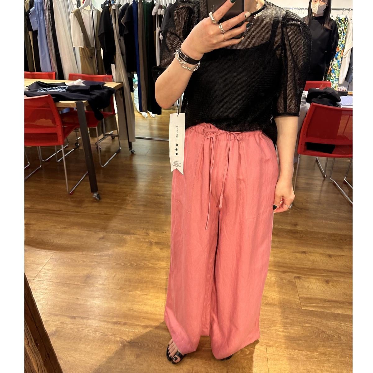 メカニカル 7/9夜完全削除Dignite Collierリネンワイドギャザーパンツ