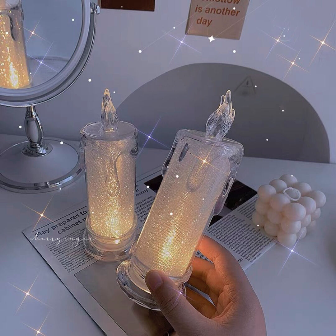 即納 電池付き クリアキャンドルライト Cherry Sugar