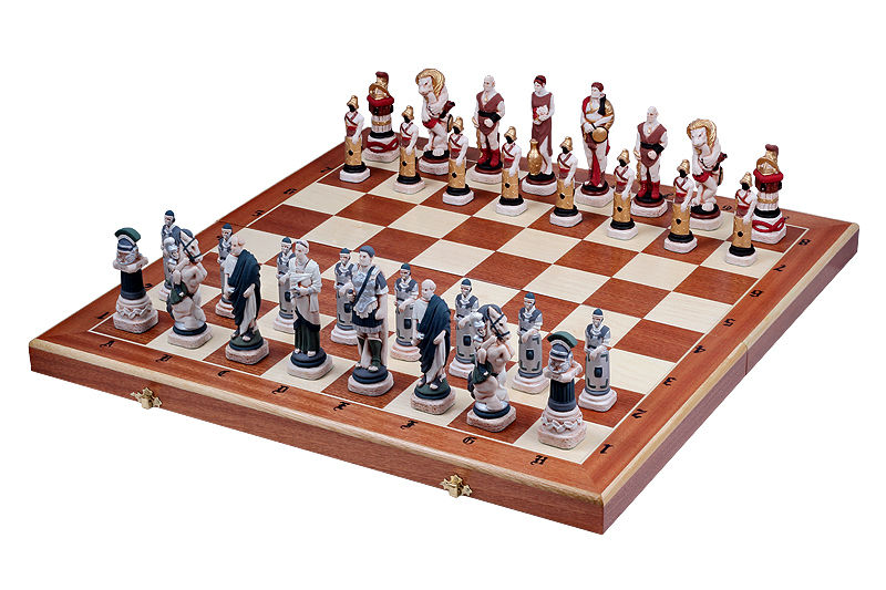 CH156 58cm木製チェス盤と石製チェス駒セット SPARTACUS chess set ♡