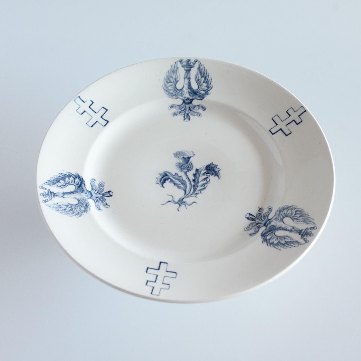 Luneville リュネヴィル ロレーヌ十字 中皿24cm (中央アザミ) F 食器