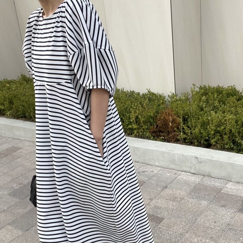 シルバー/レッド 極美品♡ボーダーズ♡ポルカドットワンピース