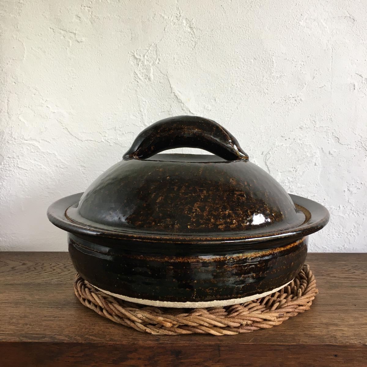 杉本寿樹 飴釉 尺土鍋 | 黄色い鳥器店
