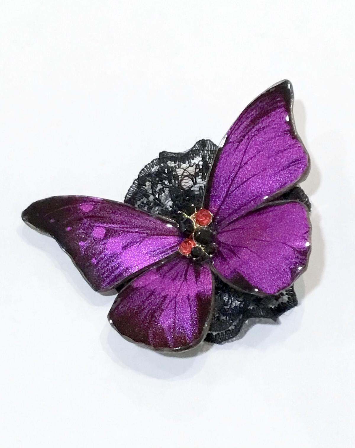 Gothic Holic 蝶々クリップ 中 紫 Chou Chou Ange Online