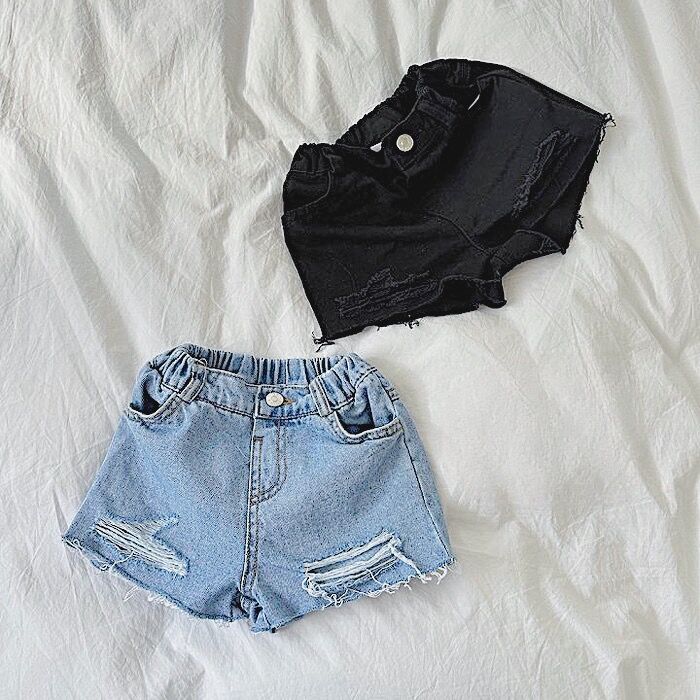 damage denim short pants【90-150cm】 | Melia.