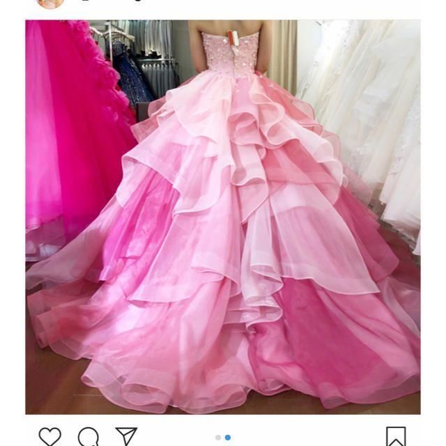 ウエディングドレス カラードレス セクシー ピンク系 ワンピース 結婚式 発表会