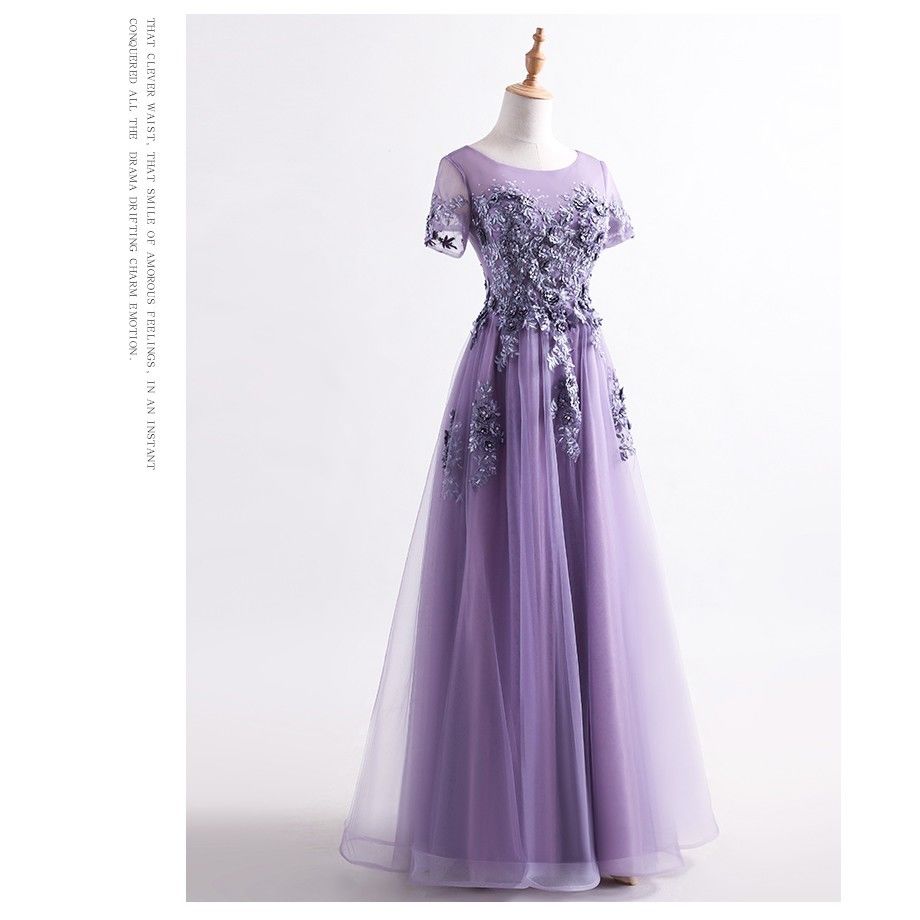 格安 高貴紫 カラードレス パープル 演奏会 パーティドレス 披露宴 Cinderell
