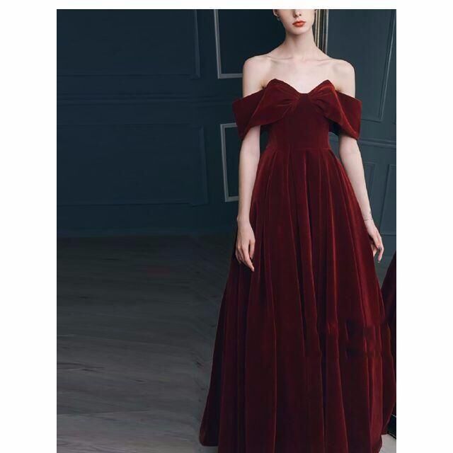 人気 高級✨ベルベット バラ 薔薇 ワインレッド パーティー セレブ