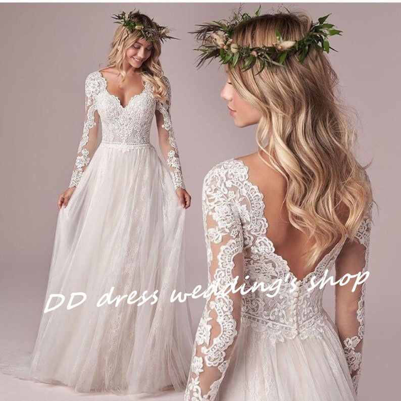 オリジナル フランス風 長袖 3d立体レース刺繍 前撮り ウエディングドレス Vネック フォーマル ドレス Www Azns Org