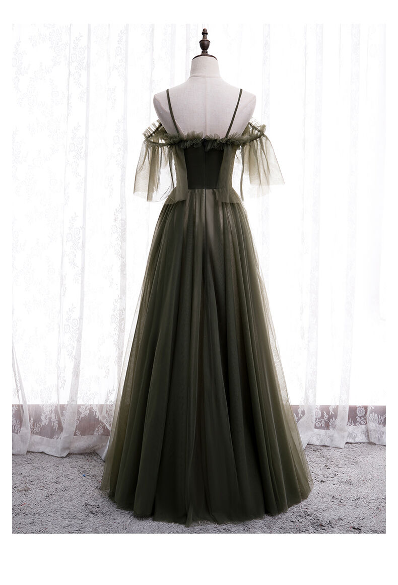 ビッグ割引 大好評中 キャミソール 2次会 合コ ソフトチュール 緑 パーティードレス フォーマル ドレス Www Azns Org