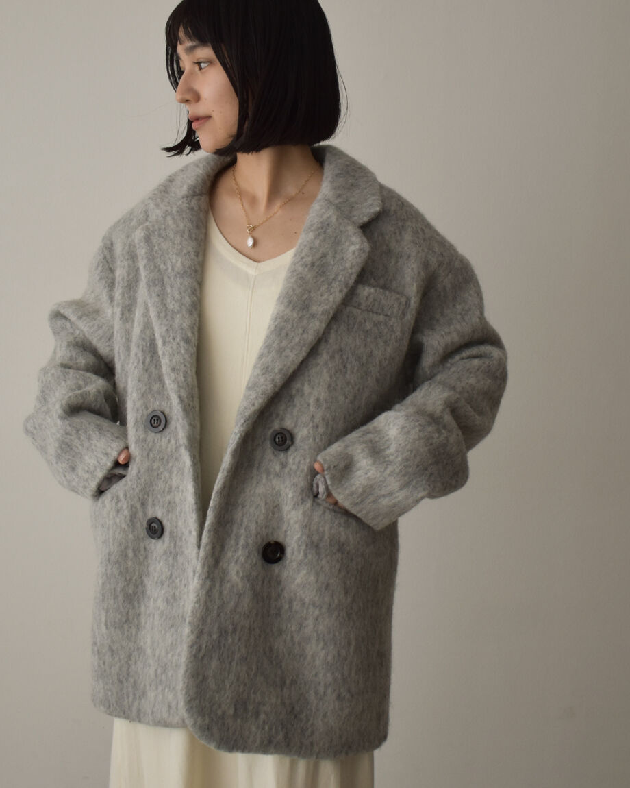 cizatto Shaggy Wool Over Coat グレージュ