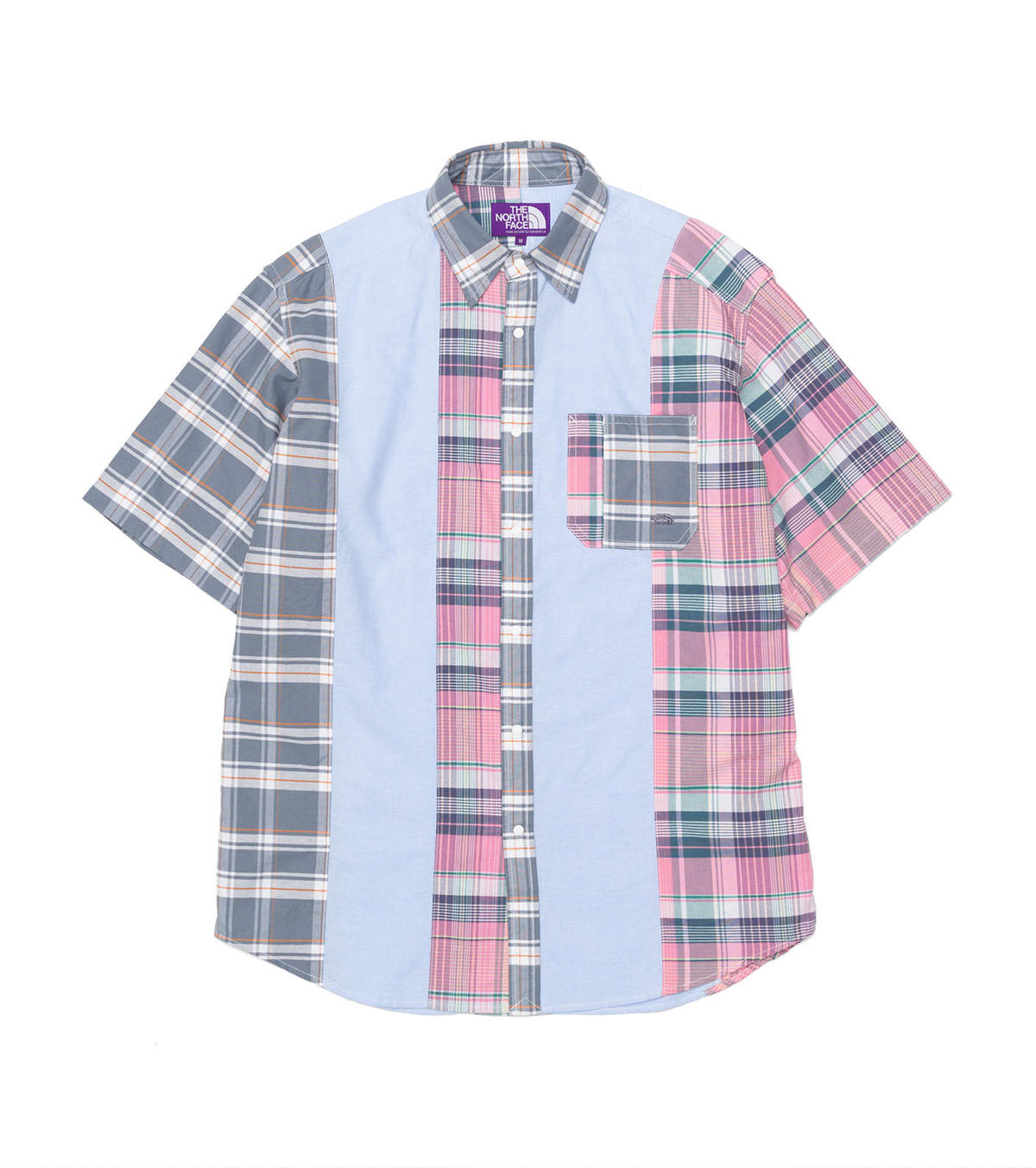 【SALE】2022SS. THE NORTH FACE PURPLE LABEL Patchwork H/S Shirt / NT3209N /パープルレーベル パッチワーク HSシャツ