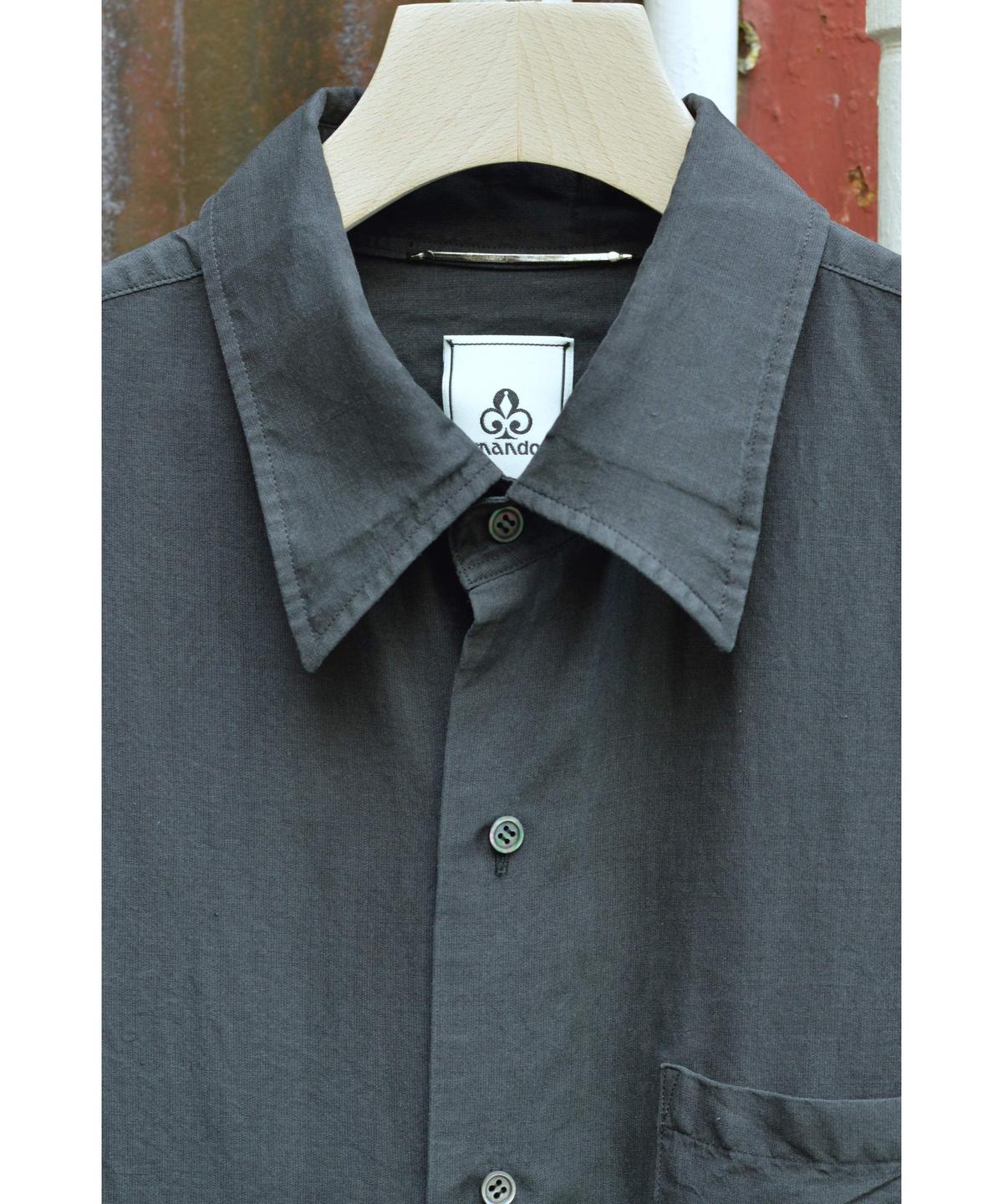 製品染めウールシルクシャツ / Black | CLOTH&CLOTHING 切売販売 シルク ウール シャツ ジャケット DSECOND シャツ