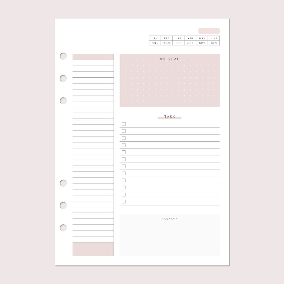 月間 家族の予定が一目でわかる月間スケジュール手帳リフィル ４人家族用 Coco Jo