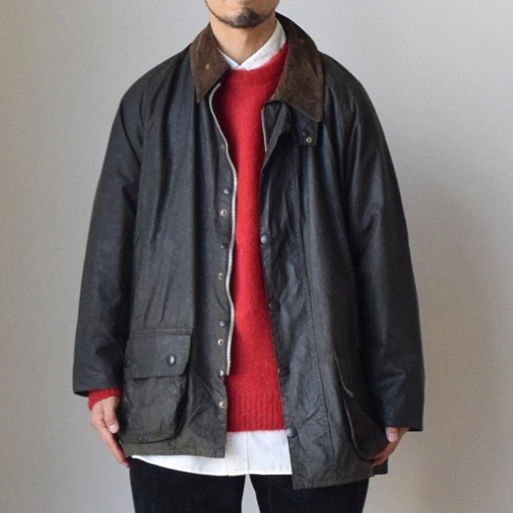 Barbour希少】 バブアー Beaufort オリーブ 千鳥格子 XXL