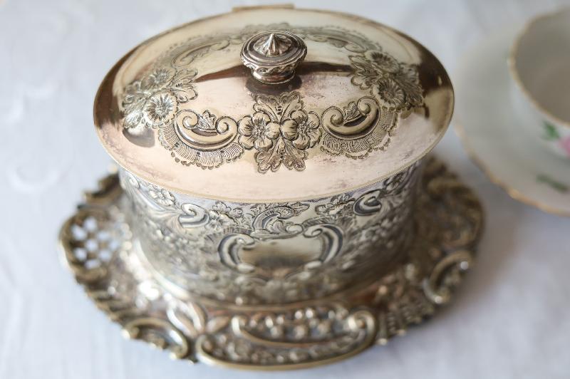 純銀P ⑧ シルバー ビスケットバレル ビスケットボックス 天使