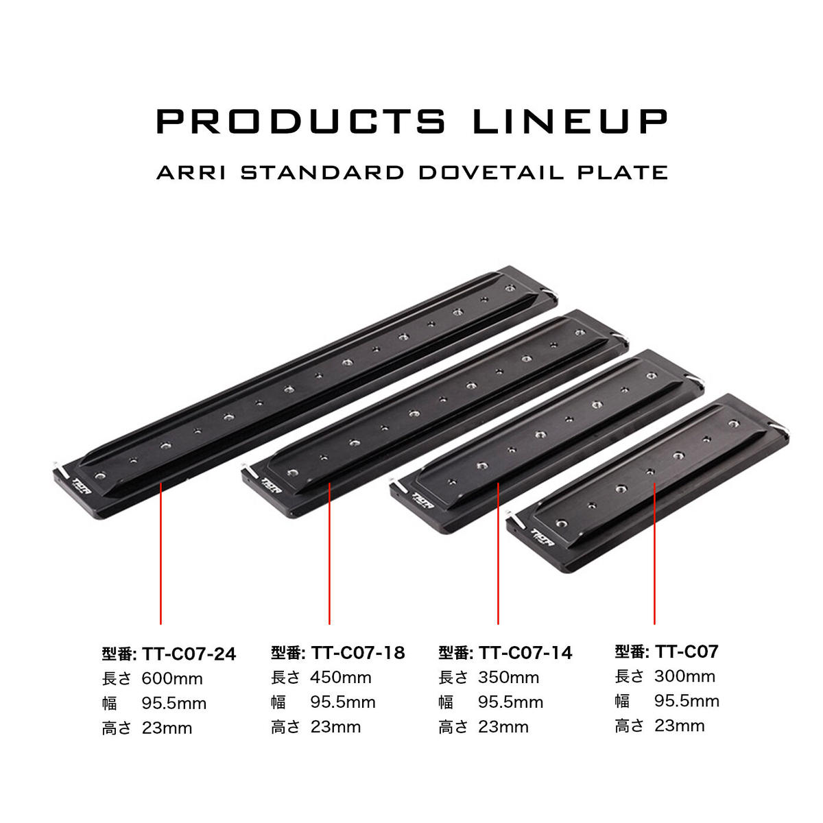 LanParte FANSシリーズ ARRI スタンダード 300mm 12インチ ダブテール