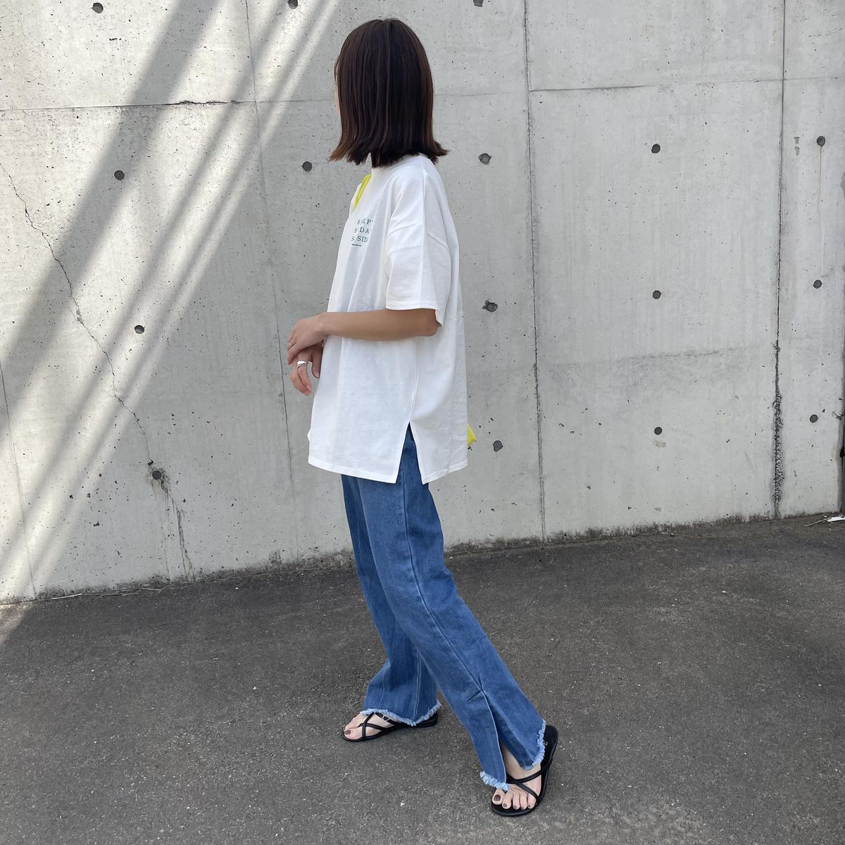 サイズ INGEBORG 定価3万5200円 ソフトデニム、ワイドフレアーパンツの