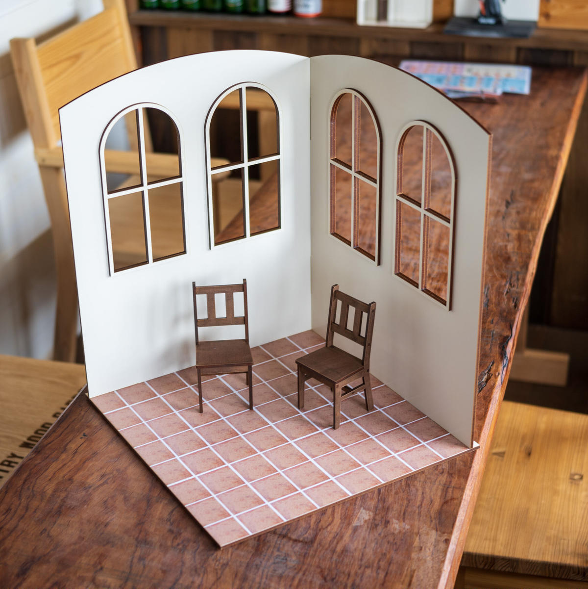 置き型 ドールハウス壁と床  (リクエスト品) DW007 リビングルーム