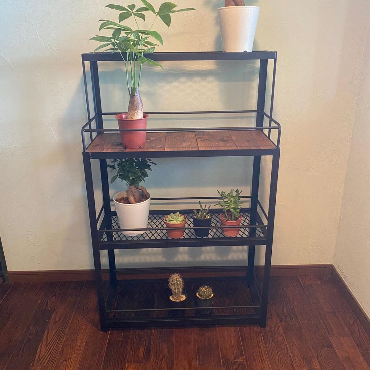 ボタニカルシェルフNO.2 植物棚 アイアン インダストリアル メッシュ 超人気セール 観葉植物ラック アイアンラック ~industrial~ 棚/ラック